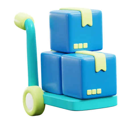 Logistics Trolley  3D Icon