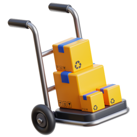 Logistics Trolley 3D Icon