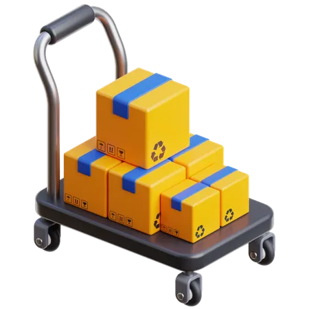 Logistics Trolley 3D Icon