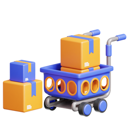 Logistik-Transportwagen  3D Icon