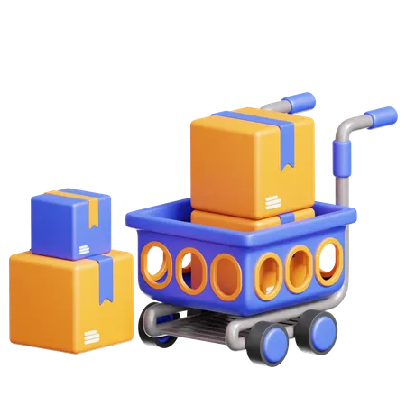 Logistik-Transportwagen  3D Icon