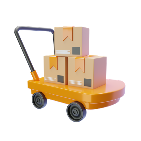 Logistik-Transportwagen  3D Icon