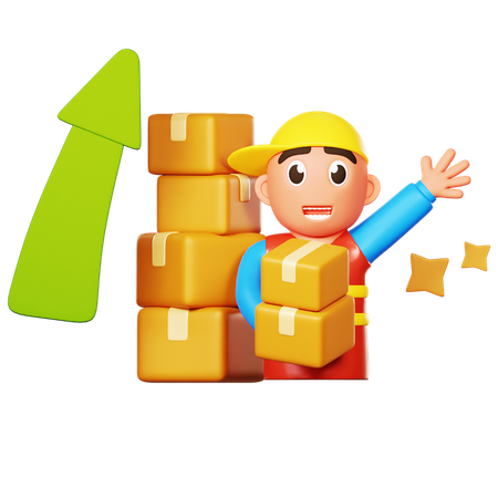 Croissance logistique  3D Icon