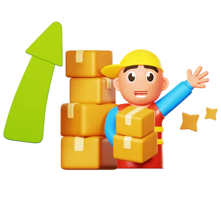 Croissance logistique  3D Icon