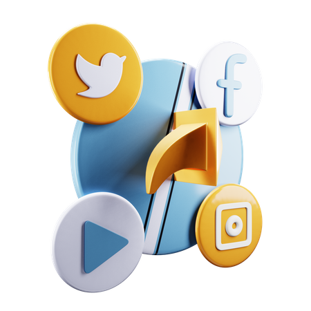 Logotipo de mídia social  3D Icon
