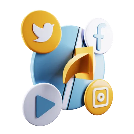 Logotipo de redes sociales  3D Icon