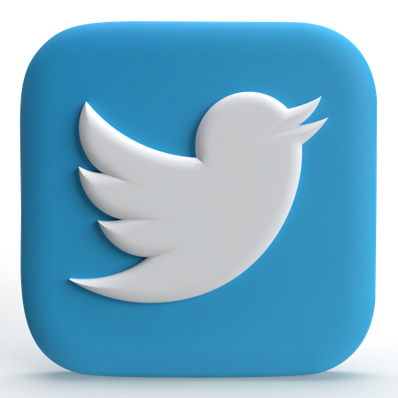 Logotipo de twitter  3D Icon