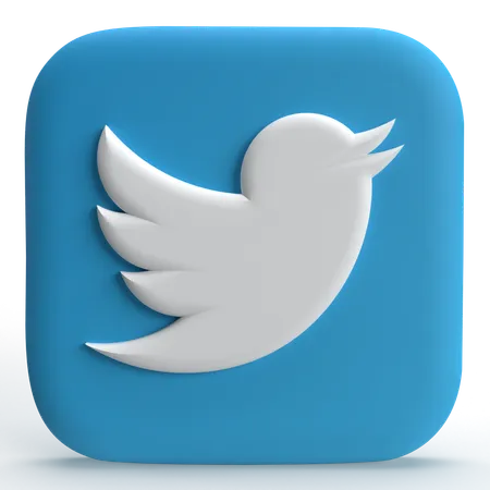 Logotipo de twitter  3D Icon