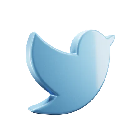 Logotipo de twitter  3D Icon