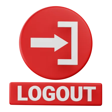3 D Logout Icon With Alpha Background 3D Icon