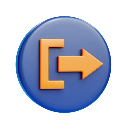 Logout Sign  3D Icon