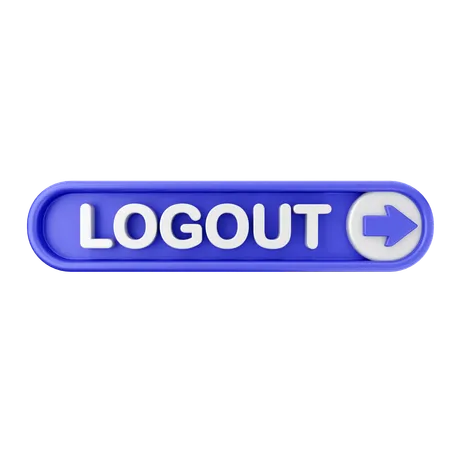 Logout Text Button  3D Icon