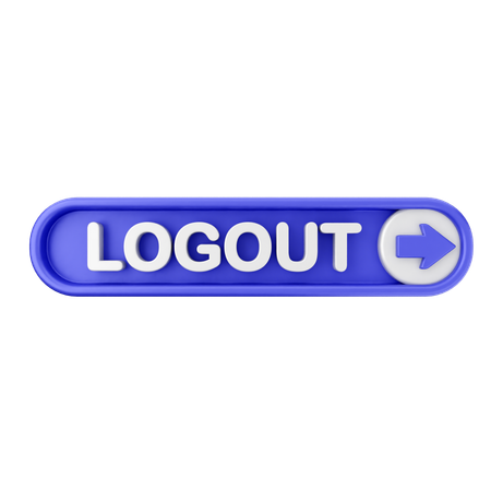 Botão de texto de logout  3D Icon