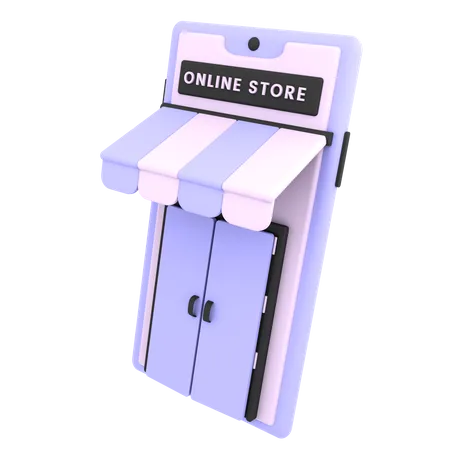 Loja de comércio eletrônico  3D Illustration