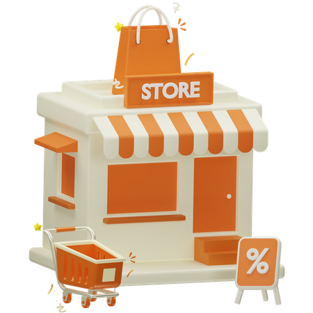 Loja de compras  3D Icon