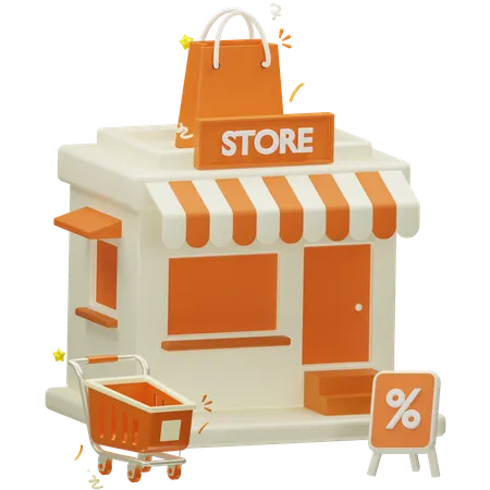 Loja de compras  3D Icon