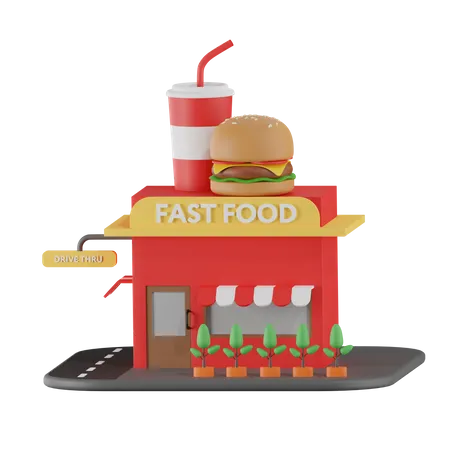 Loja de fast food  3D Icon