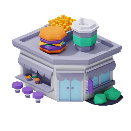 Loja de fast food  3D Icon