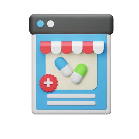 Loja de medicamentos on-line  3D Icon