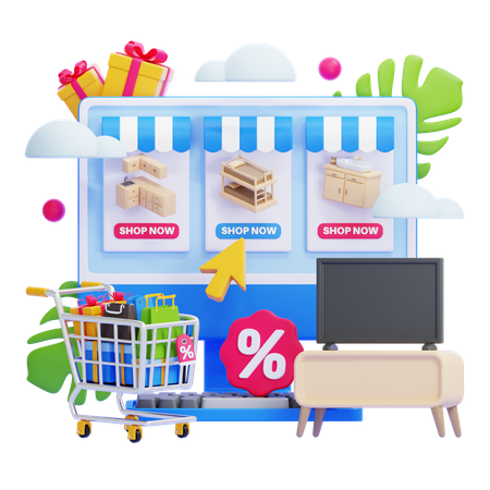 Loja de produtos de móveis  3D Illustration