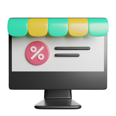 Loja online  3D Icon