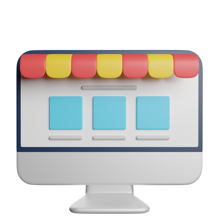 Loja online  3D Icon