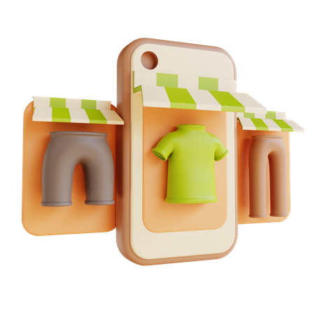 Loja online Camisa e calça  3D Illustration