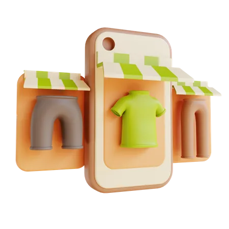 Loja online Camisa e calça  3D Illustration