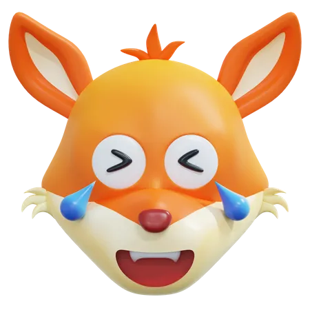 Load Of Laugh Lol Fox Emoticon 3 D Icon Illustration 3D Icon