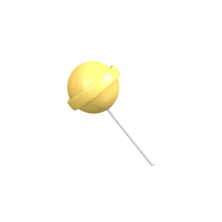 3 D Yellow Candy Icon Concept 3D Illustration