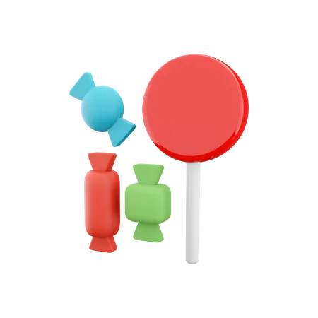 3 D Rendering Sweets 3 D Rendering Lollipop On White Background 3 D Rendering Candy Icon 3D Icon