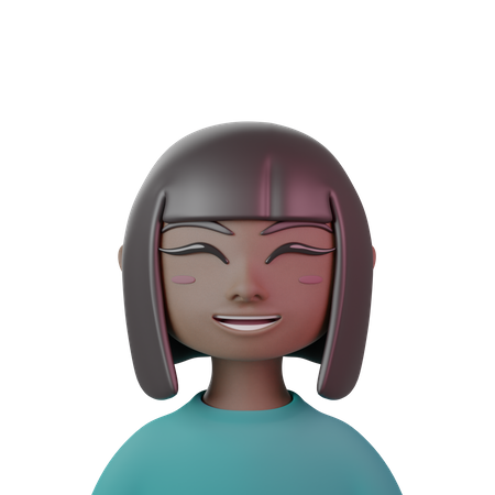 Long Bob With Straight Bangs Women  3D Icon