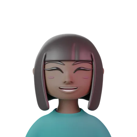 Long Bob With Straight Bangs Women  3D Icon