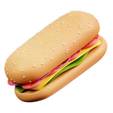 Long hamburger  3D Icon