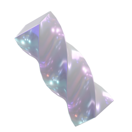 Long Cube Twirl Shape  3D Icon