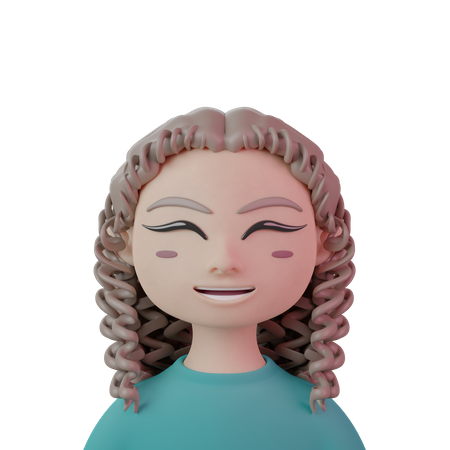Long Curly Hair Women 3D Icon