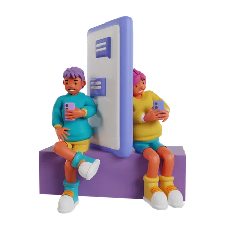 Long Distance Relationship  3D Illustration