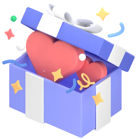 Gift Box With Object 3D Icon