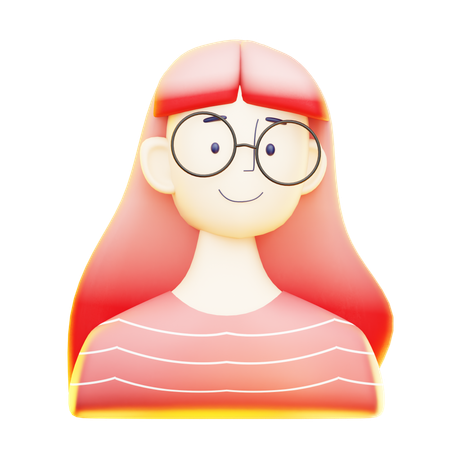 Long Hair Girl  3D Icon