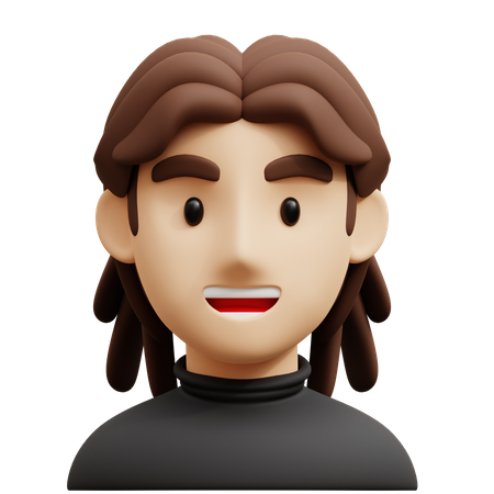 Long Hair Guy  3D Icon