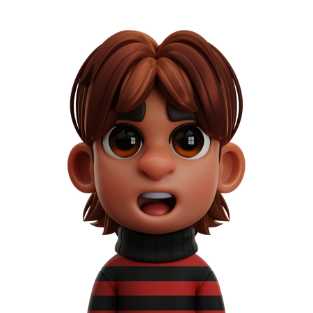 Long Hair Style Boy  3D Icon