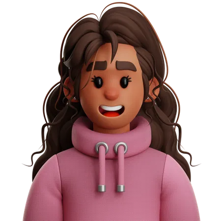 LONG HAIR WOMAN  3D Icon