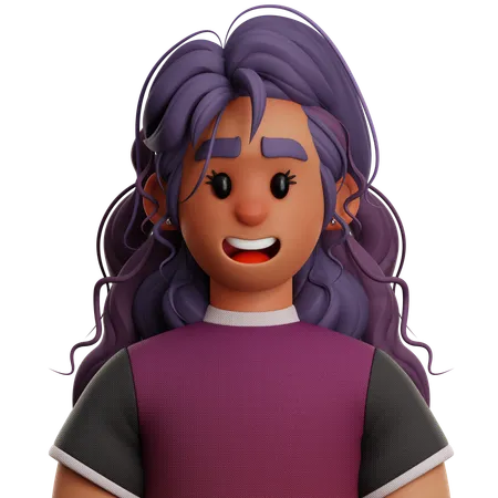 LONG HAIR WOMAN  3D Icon