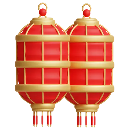 This 3 D Icon Represents A Traditional Chinese Long Lantern Ideal For Adding A Festive And Cultural Touch To Projects Related To Chinese Celebrations And Festivals 3D Icon