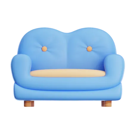 Long Sofa  3D Icon