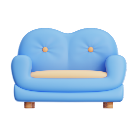 Long Sofa  3D Icon