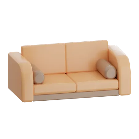 Long Sofa  3D Icon