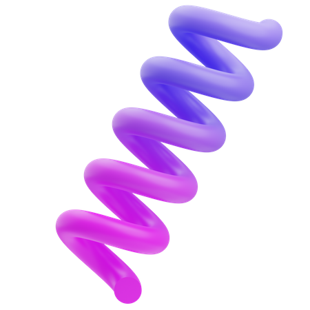 Long Spring Shape  3D Illustration