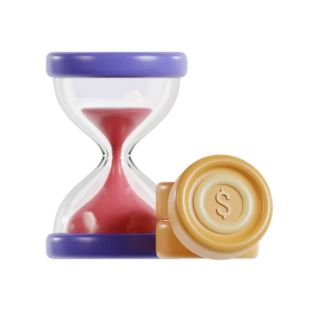 3 D Render Hourglass Long Term Investment Icon 3 D Illustration Of Investment 3D Icon