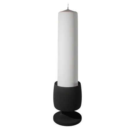 Long White Candle  3D Icon